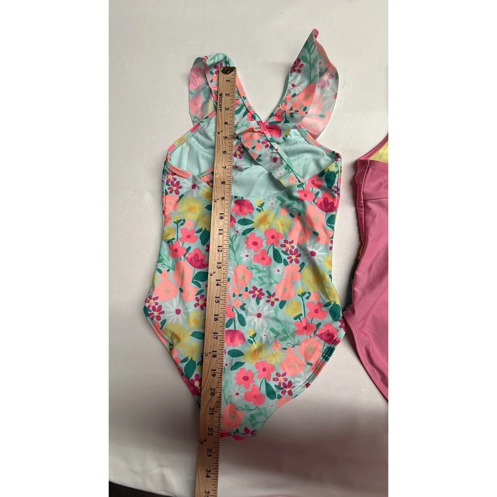 Girls Swimsuit Bundle Lot 2‎ Size Large 10/12 Cat & Jack Art Class One Piece